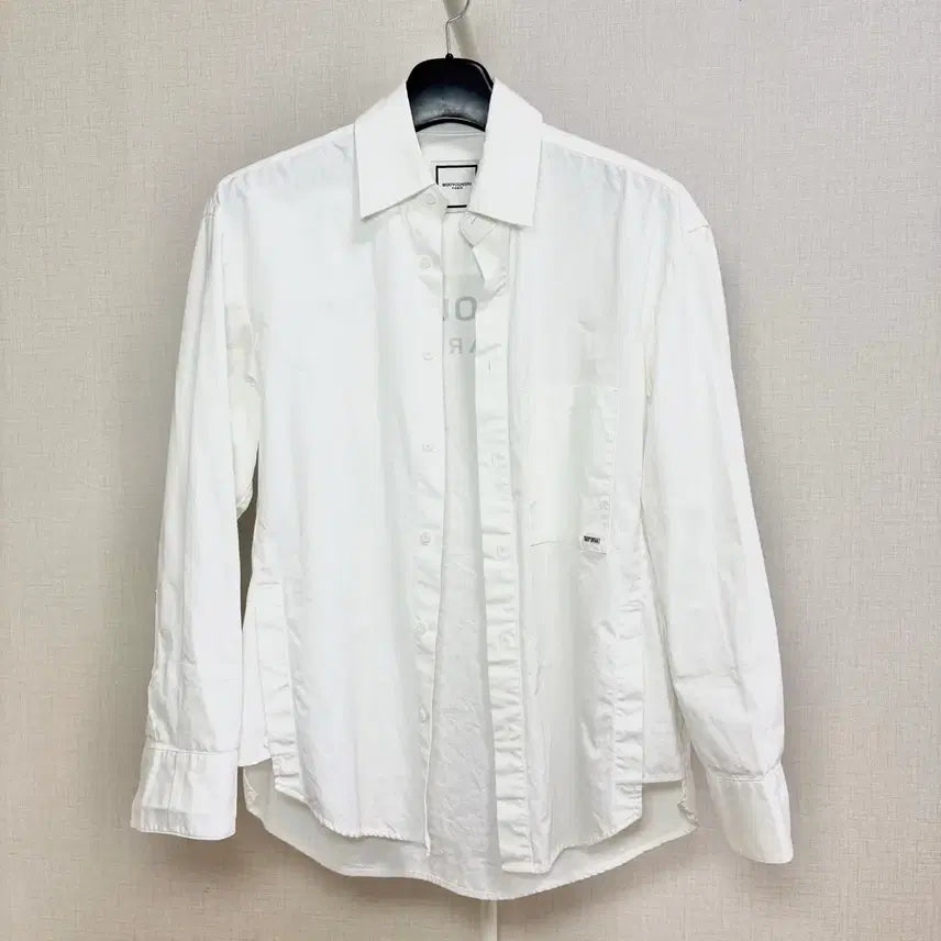 [BUNJANG] Wooyoungmi Back Logo Shirt White / [44] 우영미 백로고 셔츠 화이트