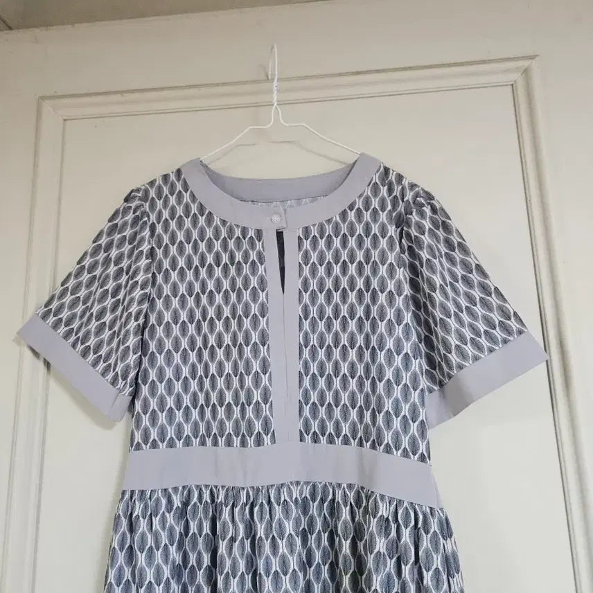 [BUNJANG] Pattern Short Sleeve Long Dress / 패턴 반팔 롱 원피스