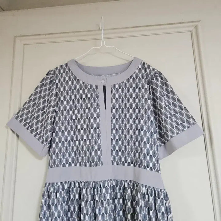 [BUNJANG] Pattern Short Sleeve Long Dress / 패턴 반팔 롱 원피스
