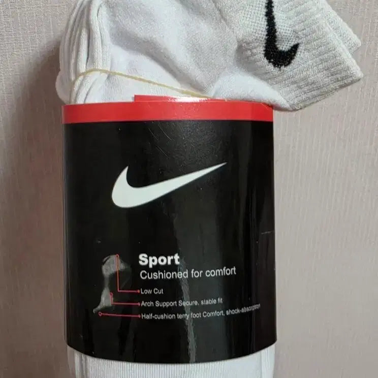 [BUNJANG] Nike Crew Socks (White) - 5 Pairs / 나이키 양말 (흰색)
