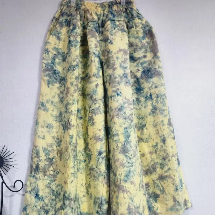 [BUNJANG] Linen Natural Dye Wide Pants / 새것)린넨 밴딩 천연염색 통팬츠88까지