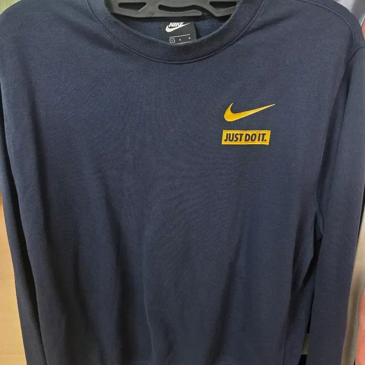 [BUNJANG] Nike Just Do It Swoosh Logo Sweatshirt L Navy / [2회실착_흡연X ] 나이키 맨투맨 네이비 저스트 두잇 스우시 로고L