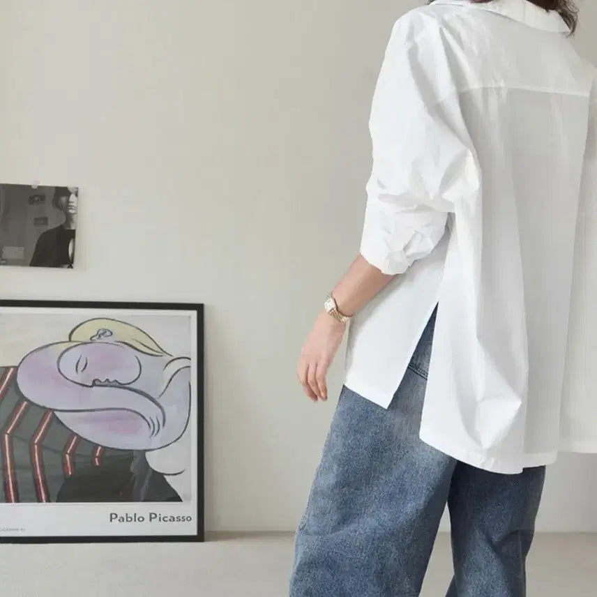 [BUNJANG] Little Black Oversized Slit Shirt / (새상품)리틀블랙 오버트임셔츠