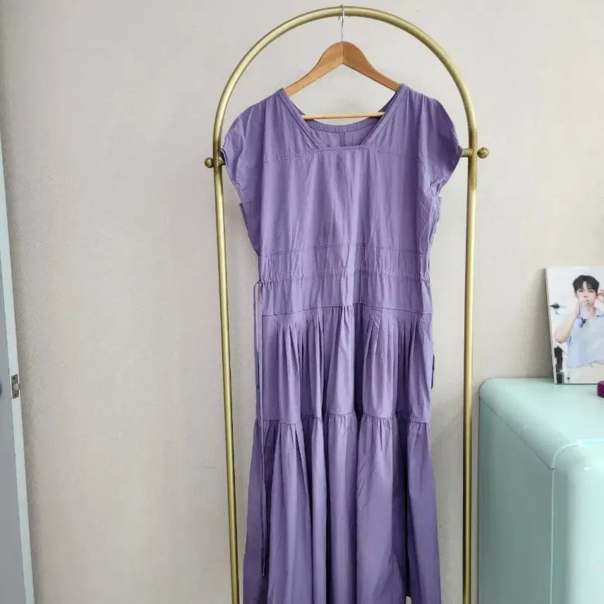[BUNJANG] LINE EDITION Purple Tiered Long Dress / LINE 라인에디션 퍼플 캉캉 롱 원피스