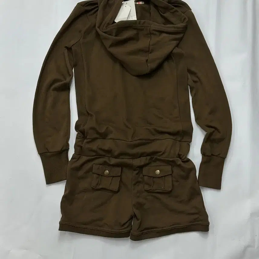[BUNJANG] Vintage Brown Jumpsuit Y2K Training Suit / 일본빈티지 후드 브라운 점프슈트 라떼갸루 러블리 Y2K 트레이닝복