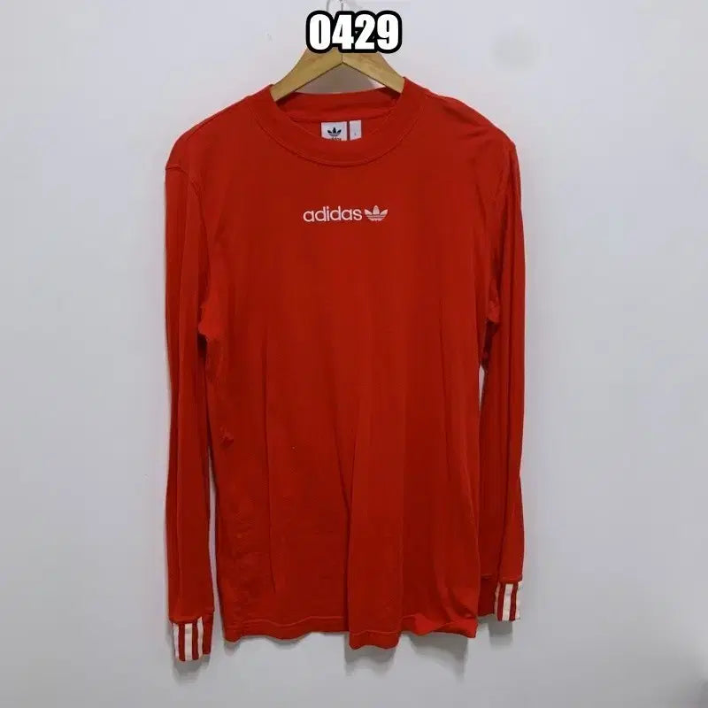 [BUNJANG] Adidas Firebird Long Sleeve Tee Red / L 아디다스 파이어버드 긴팔티 레드