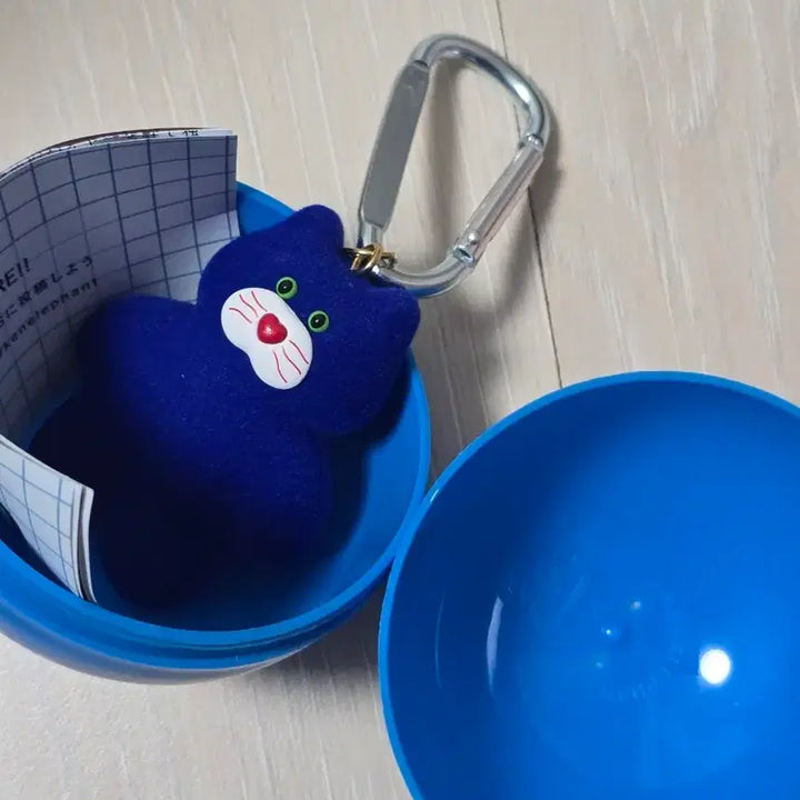[BUNJANG] Kene Elephan Blue Cat Plush Keychain / 케네 elephan 파란 고양이 인형 키링