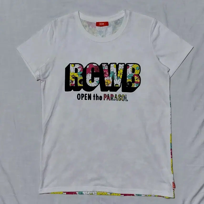 [BUNJANG] Rodeo Crowns Wide Bowl (RCWB) Flower Pattern Reversible Graphic T-Shirt / [S] 로데오 크라운즈(RCWB) 플라워 패턴 반전 그래픽 티셔츠