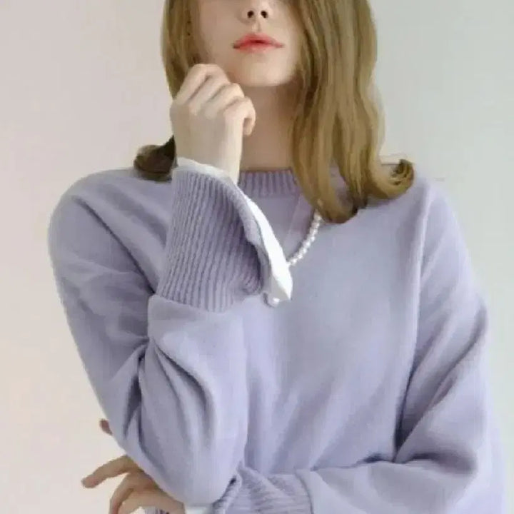 [BUNJANG] UrbanDress Cropped Knit Lavender / 새상품) 어반드레스 크롭 니트 라벤더