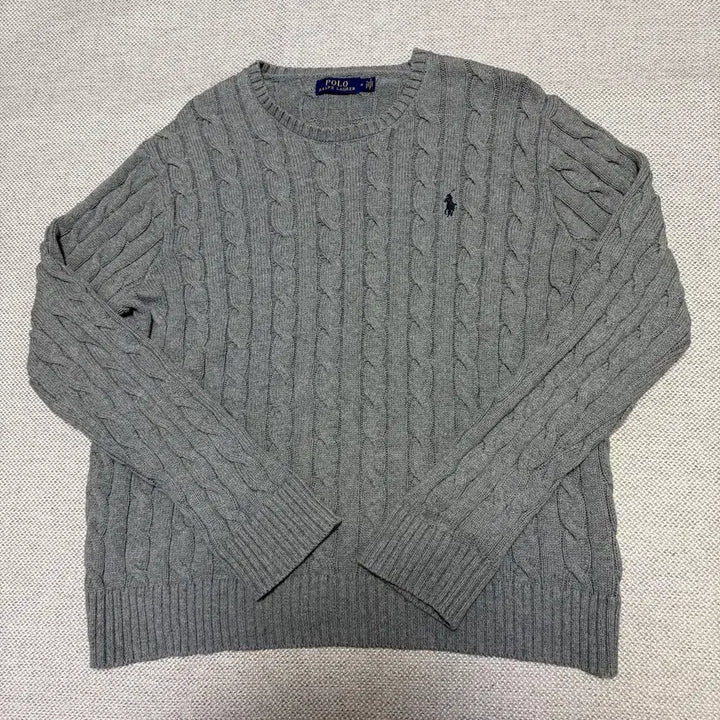[BUNJANG] Polo Ralph Lauren Round Cable Knit Sweater / 폴로 랄프로렌 라운드 케이블 니트