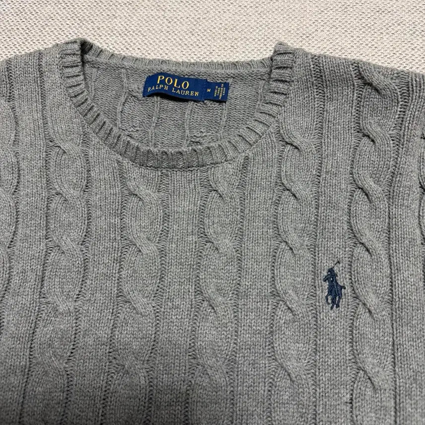 [BUNJANG] Polo Ralph Lauren Round Cable Knit Sweater / 폴로 랄프로렌 라운드 케이블 니트