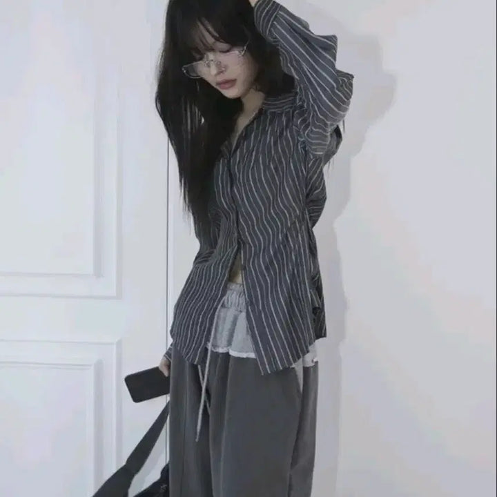 [BUNJANG] Stripe Two-Way Shirt / 스트라이프 투웨이 셔츠