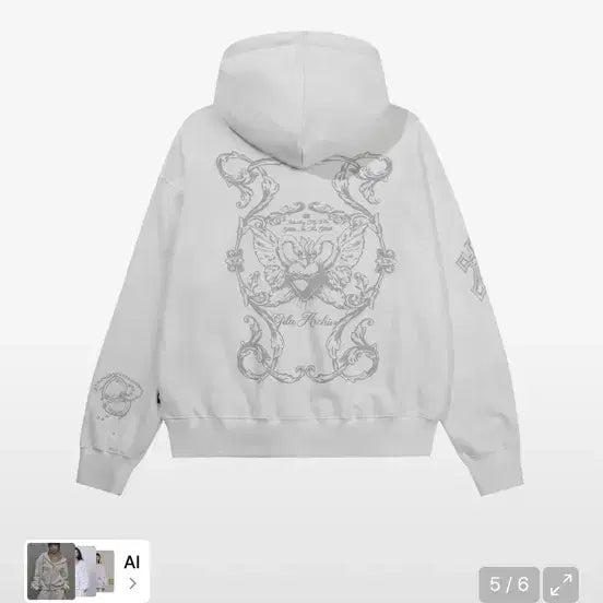 [BUNJANG] GILLAAchive White Hoodie Zip-Up / 길라아카이브 화이트 후드집업
