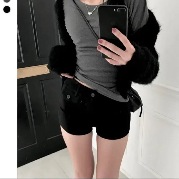[SOLD OUT] 에이블리 무스탕 이너티 숏팬츠 세트