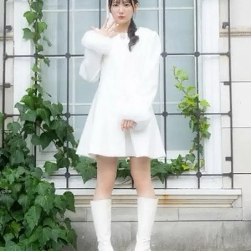 [BUNJANG] Evelyn Ribbon Tippet Coat - White / 에블린 리본 티펫 코트 화이트