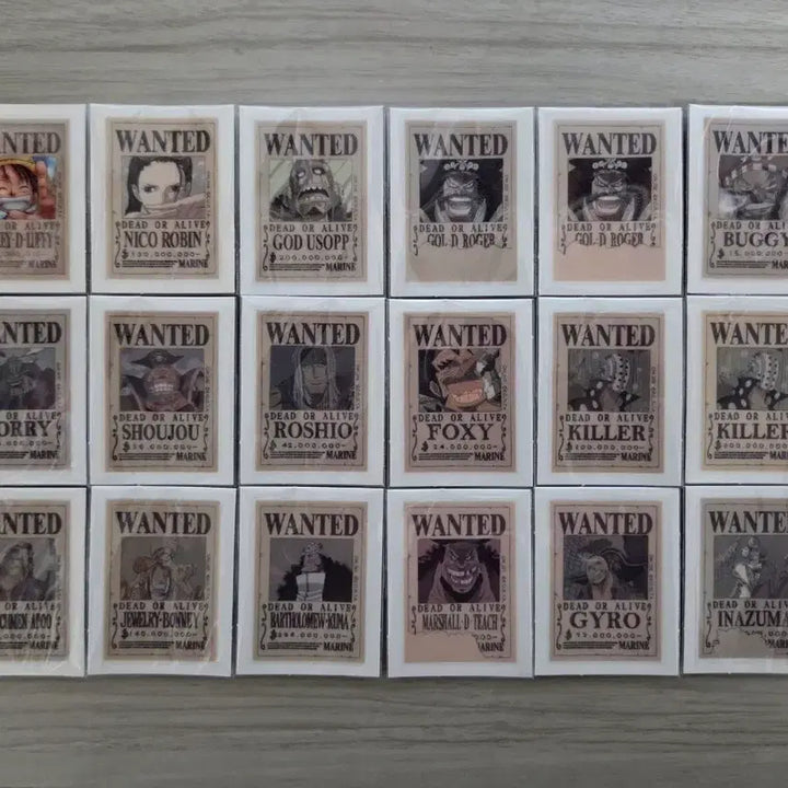 [BUNJANG] One Piece Wanted Poster Sticker Collection (18 Pieces) / 원피스 수배서 띠부씰(띠부실) 18개 일괄 판매
