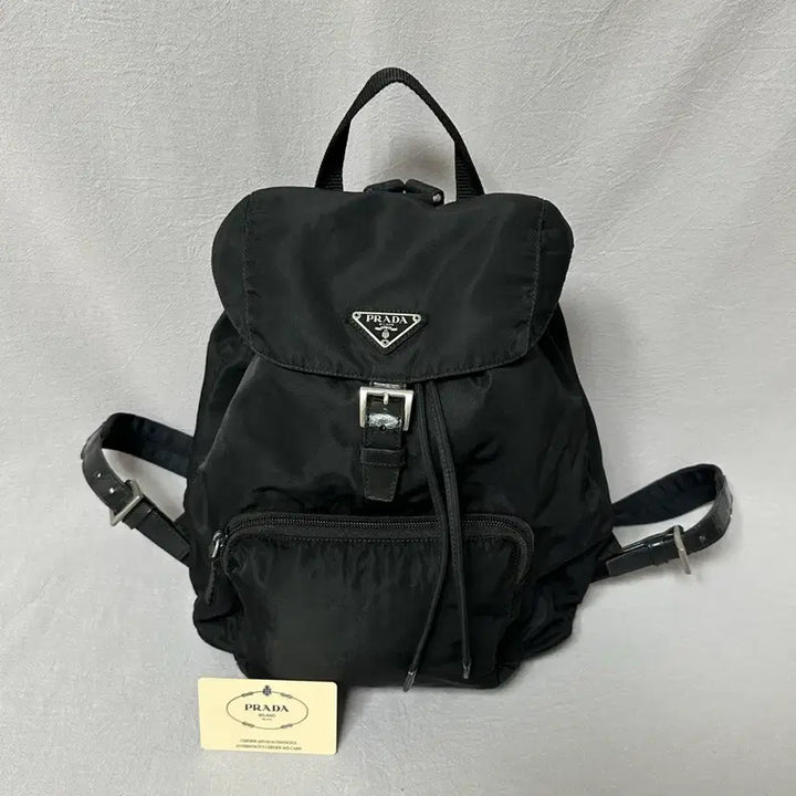 [BUNJANG] Prada One Pocket Nylon Pocono Backpack Medium Black / 프라다 원포켓 나일론 블랙 포코노 백팩 미디움 + 개런티카드