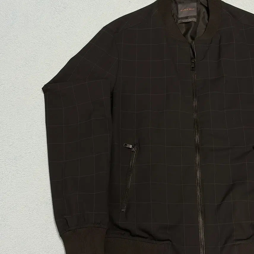 [BUNJANG] Zara Man Checkered Bomber Jacket / 100) 자라 맨 체크 항공점퍼