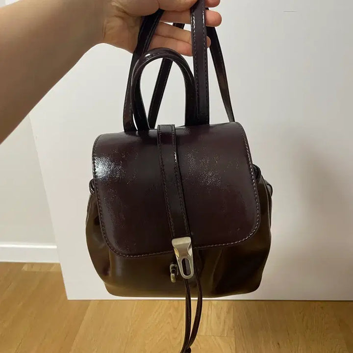 [BUNJANG] Leather Mini Backpack / 가죽 미니 백팩