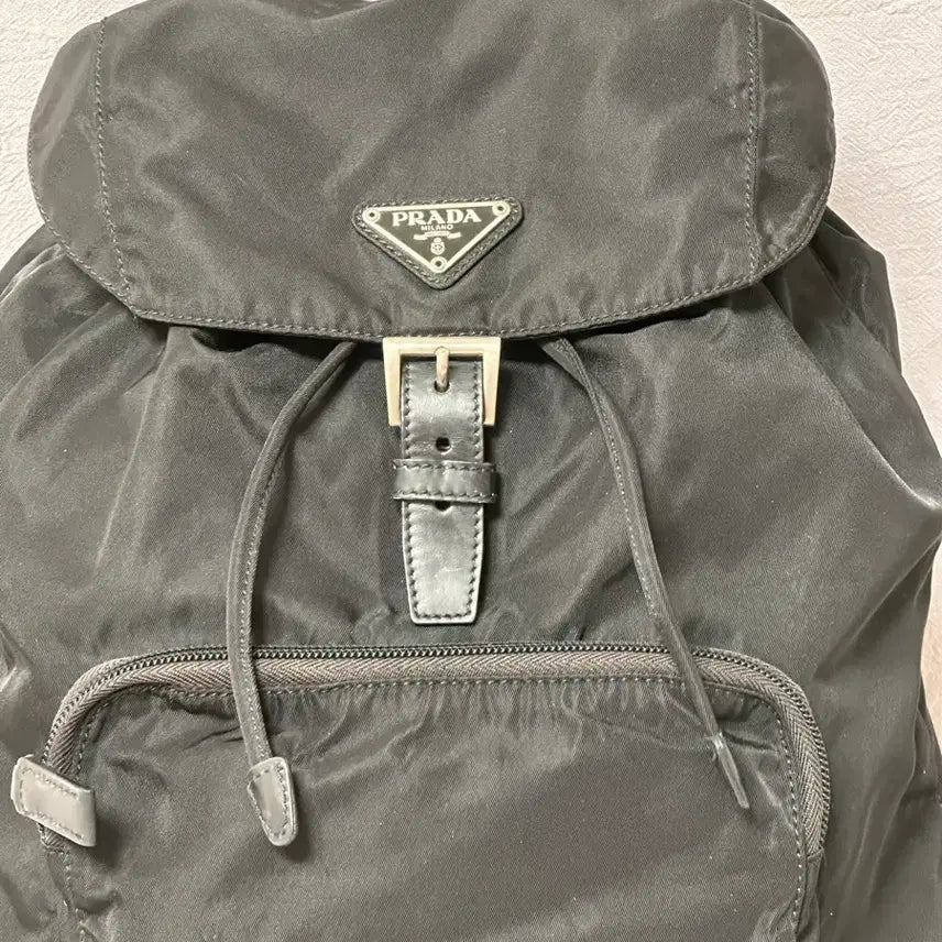 [BUNJANG] Prada One-Pocket Pocono Nylon Backpack Medium Black / 프라다 원포켓 나일론 블랙 포코노 백팩 미디움