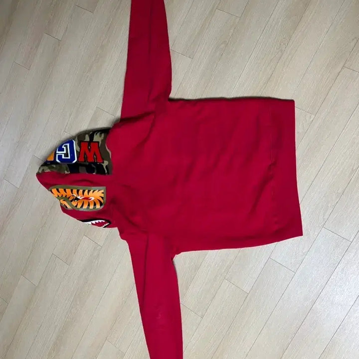 [BUNJANG] BAPE Shark Full Zip Hoodie Red / 베이프 샤크후드
