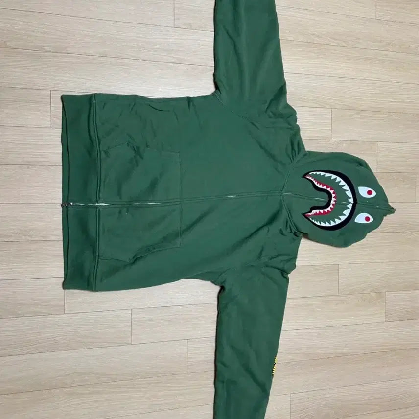 [BUNJANG] BAPE Shark Hoodie Green / 베이프 샤크후드