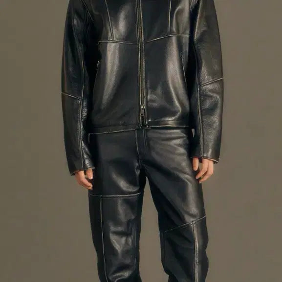 [BUNJANG] Andersson Bell DRESZEN Leather Zip-Up Jacket / 앤더슨벨 DRESZEN LEATHER ZIPUP JACKET