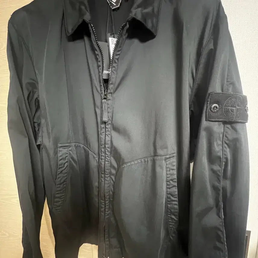 [BUNJANG] Stone Island 112F2 Ghost Piece Stretch Cotton Lyocell Satin Overshirt / 스톤 아일랜드 112F2 고스트 피스 스트레치 코튼 리오셀 사틴 오버셔츠