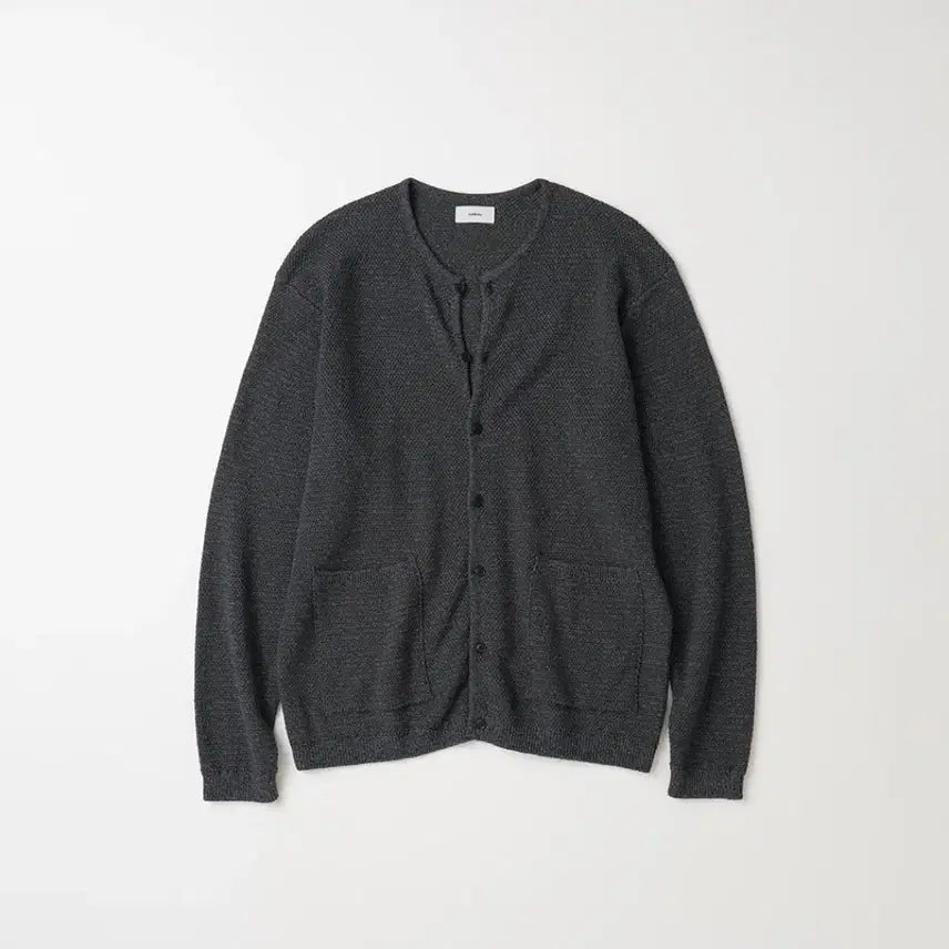 [SOLD OUT] 마이라이브러리 라운드넥 스트라이프 가디건 모스차콜