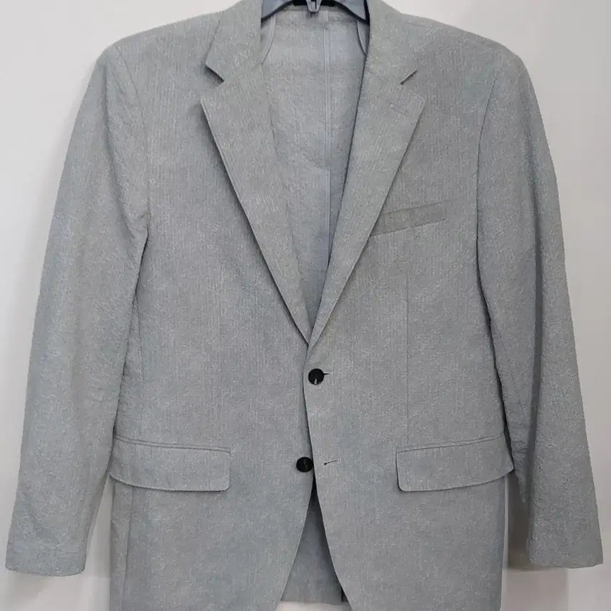 [BUNJANG] Galaxy Polyester Embossed Single Jacket (Oatmeal Grey, Size 105) / 갤럭시 105 여름용 폴리에스터 엠보 싱글 자켓. GR. -A.