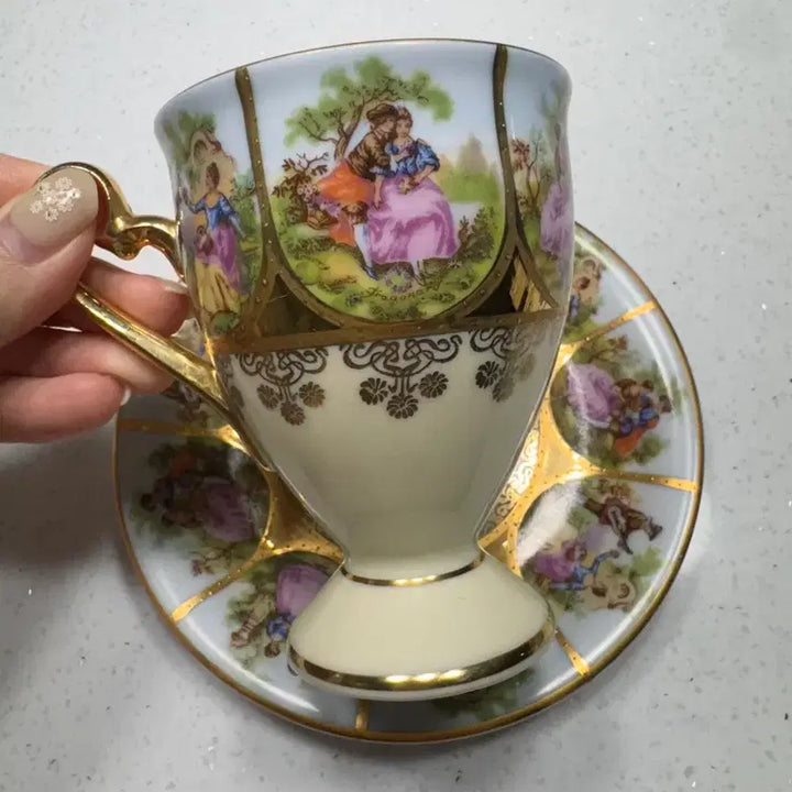 [BUNJANG] Vintage "Lovers" Art Glass / 빈티지 연인 명화잔