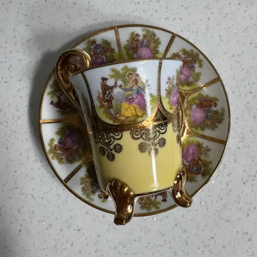 [BUNJANG] Vintage "Lovers" Painting Handle Cup / 빈티지 연인 명화잔