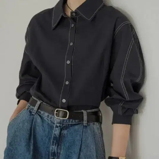 [BUNJANG] Till I Die Stitch Volume Shirt / 틸아이다이 스티치 볼륨 셔츠