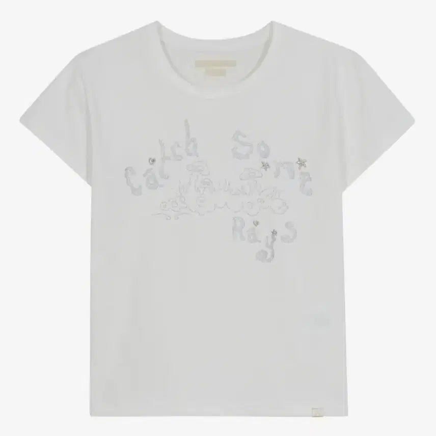 [BUNJANG] Typeservice Catch Embroidery T-Shirt Off White / 타입서비스 Catch Embroidery T-Shirt 반팔티셔츠 화이트