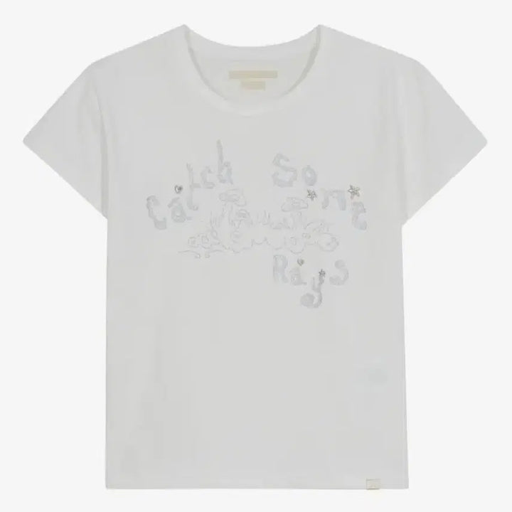 [BUNJANG] Typeservice Catch Embroidery T-Shirt Off White / 타입서비스 Catch Embroidery T-Shirt 반팔티셔츠 화이트