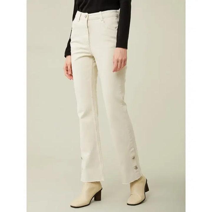 [BUNJANG] VOV Side Slit Button Pants Cotton Ivory / 새상품) 21년 보브 VOV 사이드 트임 버튼 팬츠 코튼 면바지 아이보리