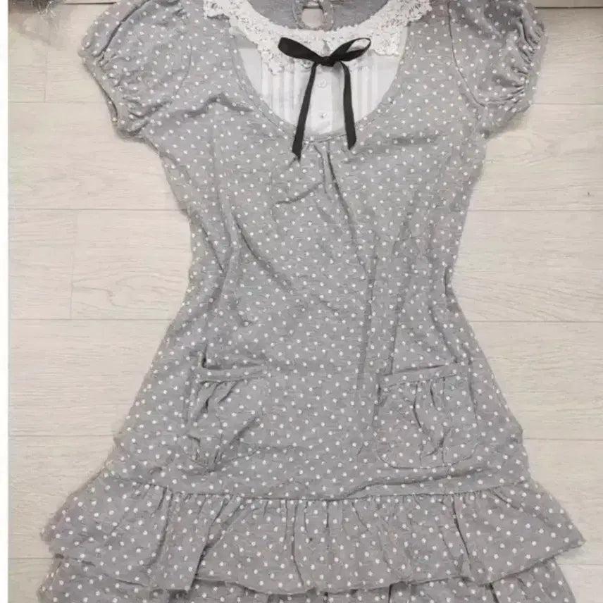 [BUNJANG] Vintage Gal Latte Gal Dot Dress / 빈티지 갸루 일브 히메갸루 라떼갸루 도트 원피스
