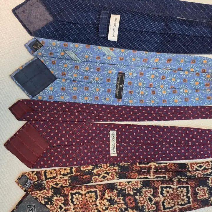 [BUNJANG] Armani, Ferragamo, Zegna Silk Ties Bundle Set (4 pcs) / 아르마니/장페레/제냐 넥타이 4개 일괄판매