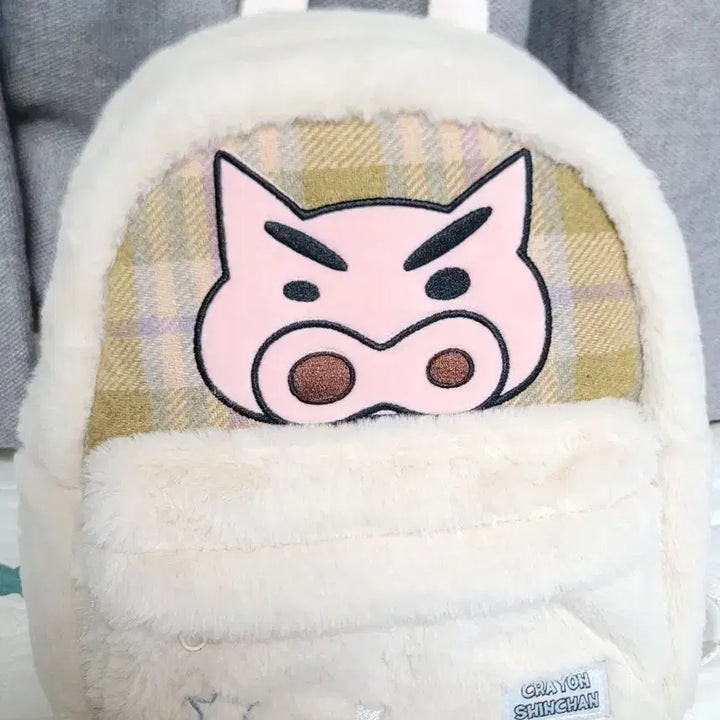 [BUNJANG] Crayon Shin-chan Fur Mini Backpack / [크레용신짱 정품] 짱구/부리부리맨 퍼 미니 백팩