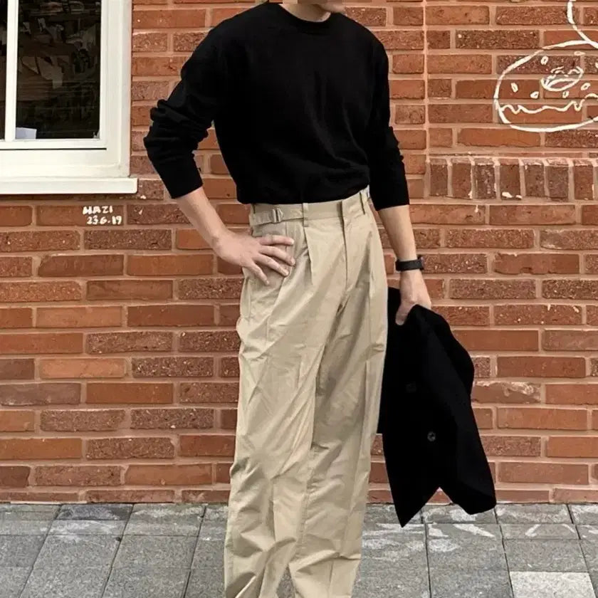 [BUNJANG] Teele Young Adjust Two-Tuck Chino Pants Beige / [XL] 틀영 어드저스트 투턱 치노팬츠 베이지