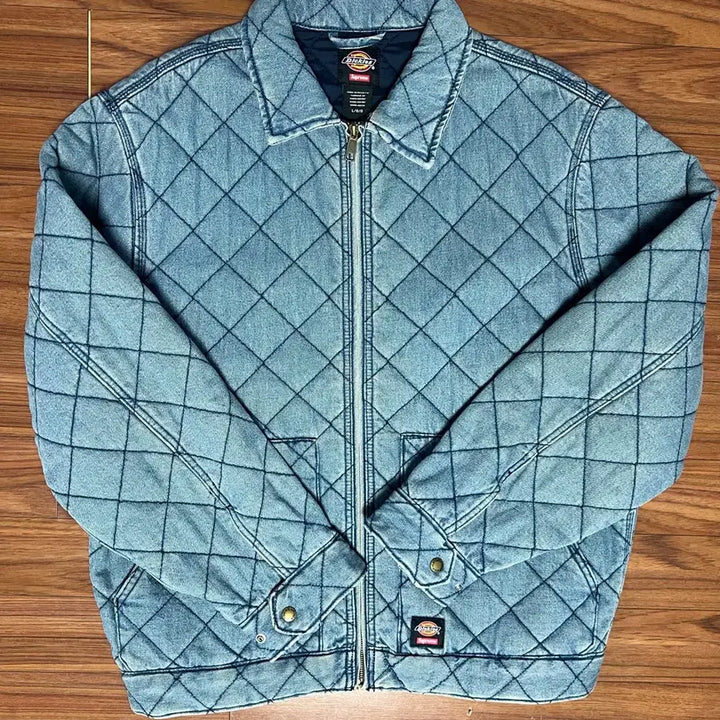 [BUNJANG] Supreme x Dickies 21FW Quilted Denim Work Jacket / [L] 슈프림 x 디키즈 퀼티드 데님 워크 자켓 데님 - 21FW