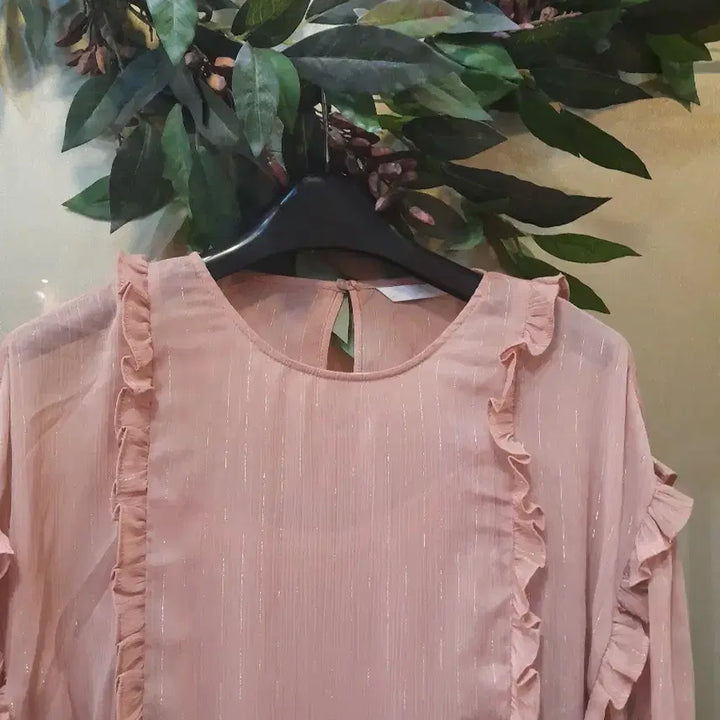 [BUNJANG] Apricot Ruffle Midi Dress / 예쁜 살구빛이 도는 프릴 미디원피스