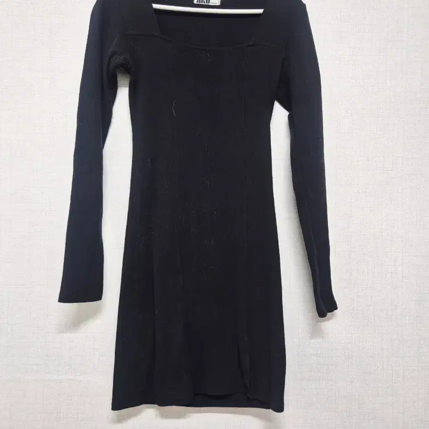 [BUNJANG] ARU Black Ribbed Mini Dress / ARU 블랙 골지 미니 원피스