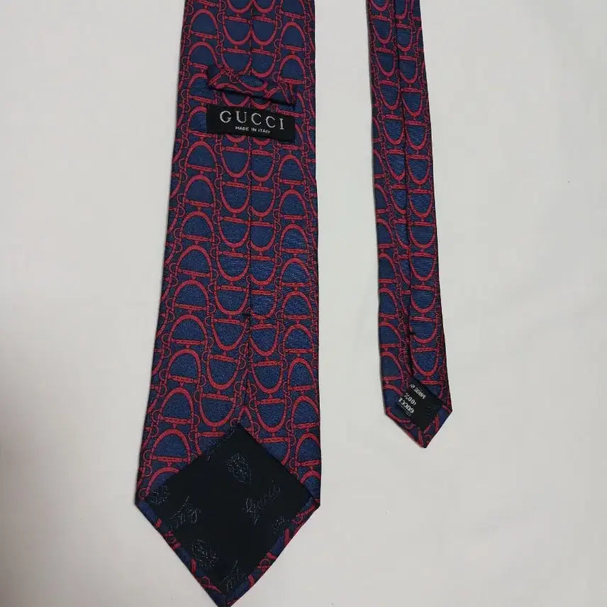 [BUNJANG] Gucci Silk Necktie Navy with Red Logo / GUCCI  구찌 넥타이