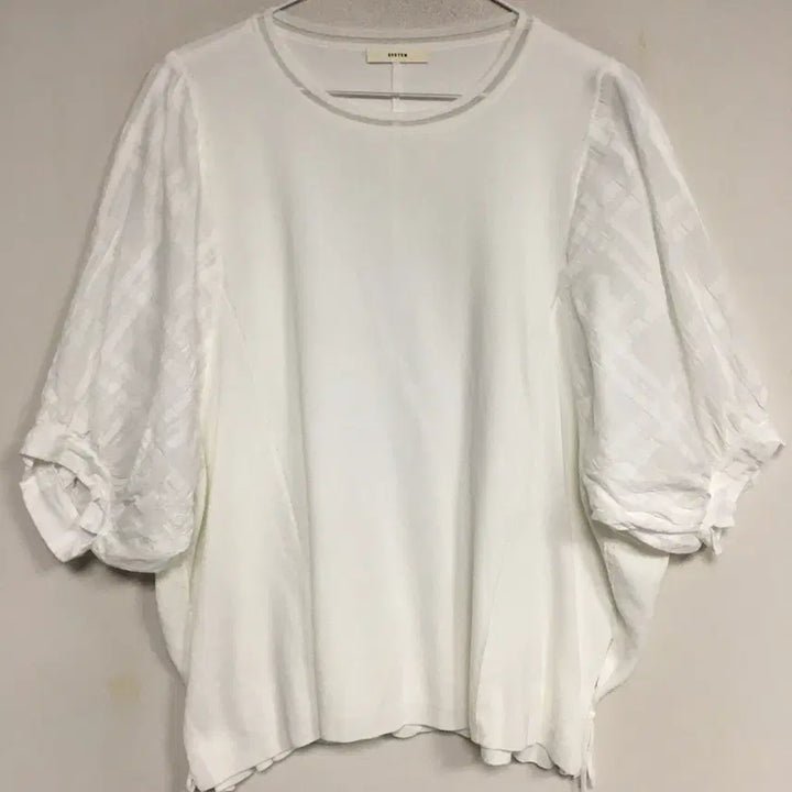 [BUNJANG] System Check Puff Knit Top / SYSTEM 시스템 체크 퍼프 니트 탑 90