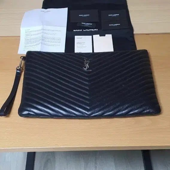 [BUNJANG] Saint Laurent Large Clutch Bag Silver Hardware Genuine S-Grade / 입생로랑 라지 클러치/클러치백 은장 정품S급(감정서O)
