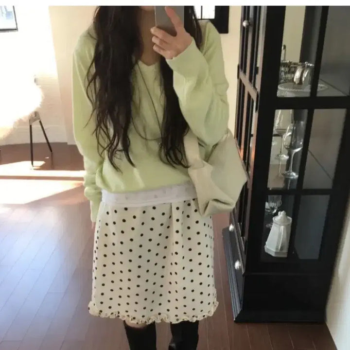 [BUNJANG] Cashmere Wool V-Neck Cropped Knit / 캐시미어 울 브이넥 크롭 니트