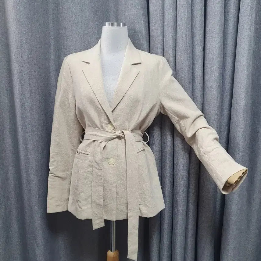 [BUNJANG] Linen Waistband Jacket / 린넨 허리끈 자켓
