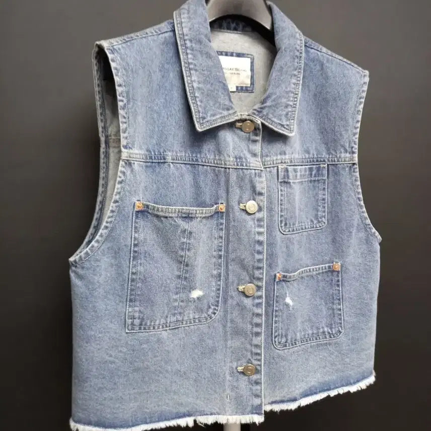[BUNJANG] Thursday Island Denim Short Vest / 새 써스데이아일랜드 춘하추 데님 숏 베스트 66.55