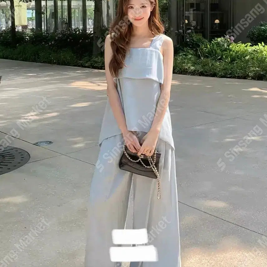 [BUNJANG] Linen Wide Set / 린넨 와이드 세트 (새상품)